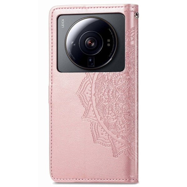 Mandala läder Xiaomi 12S Ultra fodral - Rosa Rosa