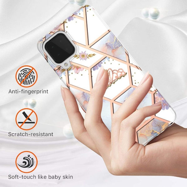 Marmormotiv Samsung Galaxy A22 4G skal - Marmor / Krona multifärg