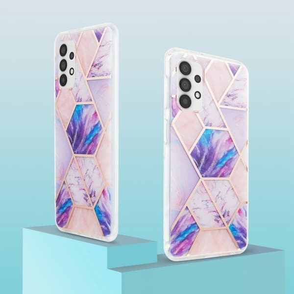 Marmordesign Samsung Galaxy A13 4G deksel - Lyselilla Purple