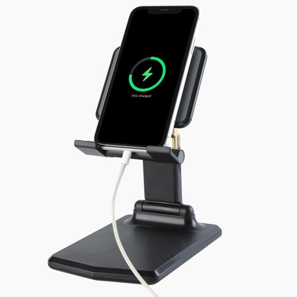 Universal adjustable stand phone and tablet holder - Black Svart