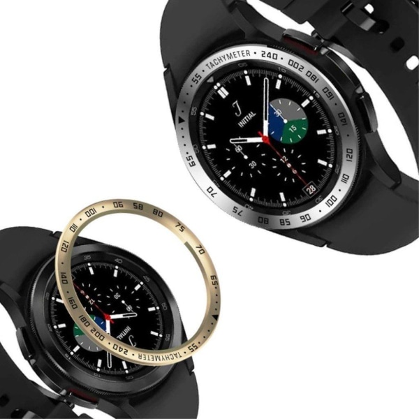 Samsung Galaxy Watch 4 Classic (46mm) tachymeter stil rustfrit stål bezel ring - Sort / Hvid Black