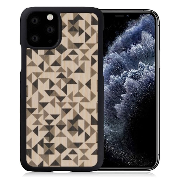 Man & Wood premium etui for iPhone 11 Pro - Mono Triangle Brown