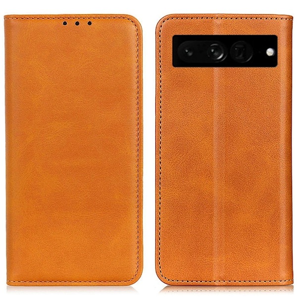 Google Pixel 7 Pro lompakkokotelo, aitoa nahkaa - Ruskea Brown