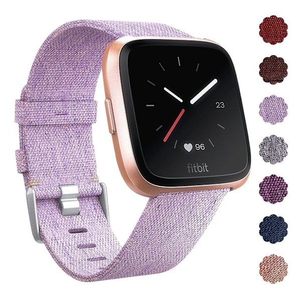 Fitbit Versa klockarmband i nylon canvas - Ljuslila Lila