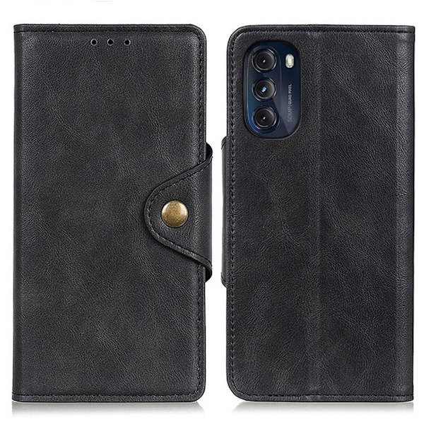 Alpha Motorola Moto G (2022) læder flip etui - Sort Black