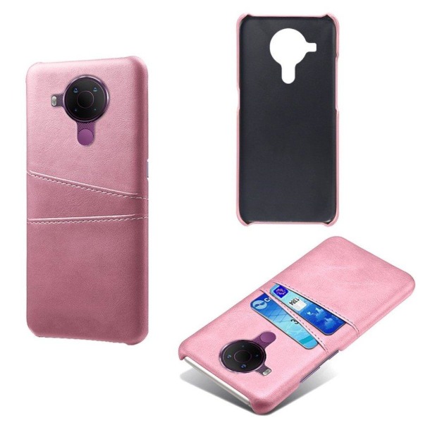 Dual Card Etui Nokia 5.4 - Rødguld Pink