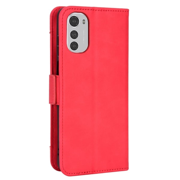 Motorola Moto E32s / Motorola Moto E32 moderni nahkainen lompakkokotelo - Punainen Red