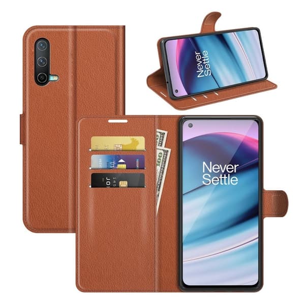 Klassisk OnePlus Nord CE 5G flip etui - Brun Brown