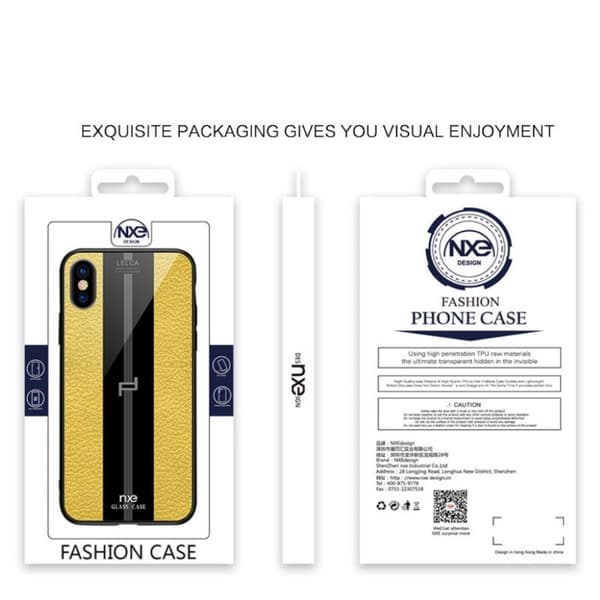 NXE LELCA iPhone XS teksturmønster skinnetui - gul Yellow