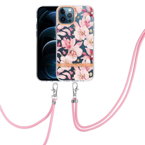 Slim and durable softcover with lanyard for iPhone 12 Pro Max - Pink