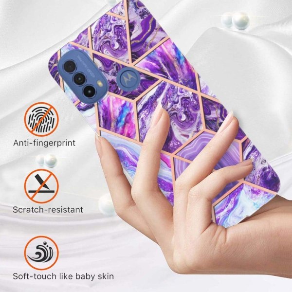 Marble Motorola Moto E30 / E20 / E40 Etui - Mørklilla Purple