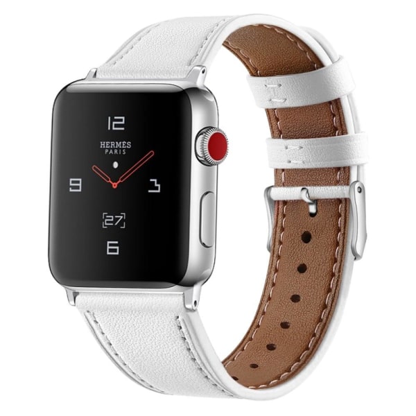 Apple Watch (41mm) klockarmband i äkta läder med topplager av koskinn - Vit Vit