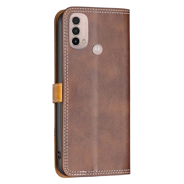 BINFEN tvåfärgat läder Motorola Moto E30 / Motorola Moto E40 fodral - Brun Brun