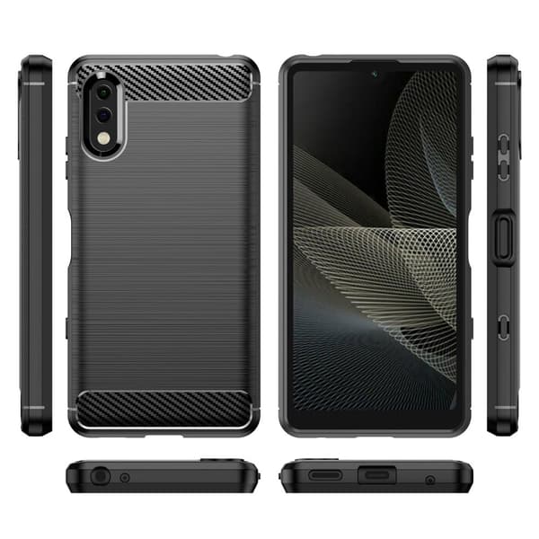 Carbon Flex Suojakotelo Sony Xperia Ace 2 - Musta Black
