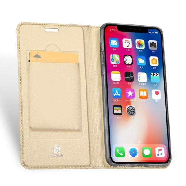 DUX DUCIS iPhone Xs Max skin pro series læder flip cover - Guld Gold