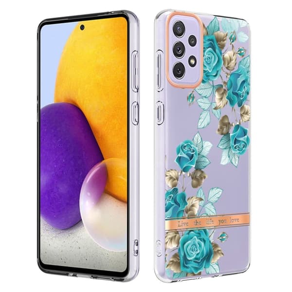 Supertunt och tåligt mjukpärmfodral för Samsung Galaxy A73 - Blå Ros Blå