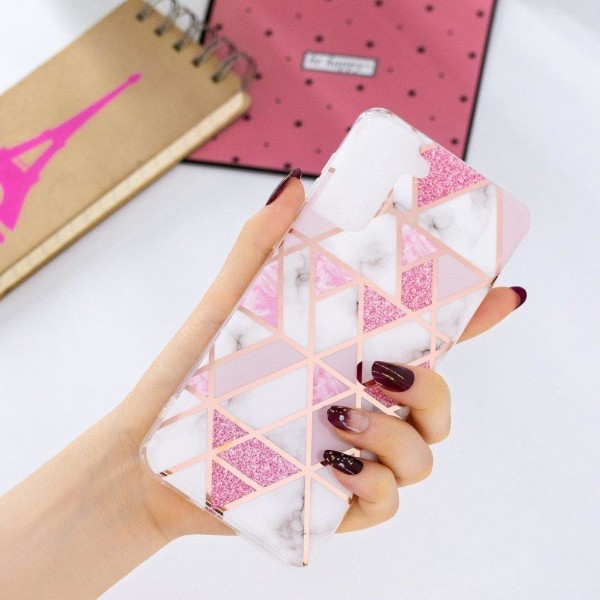 Marble design Samsung Galaxy S21 Plus 5G kotelot - Valkoinen / Pinkki Pink