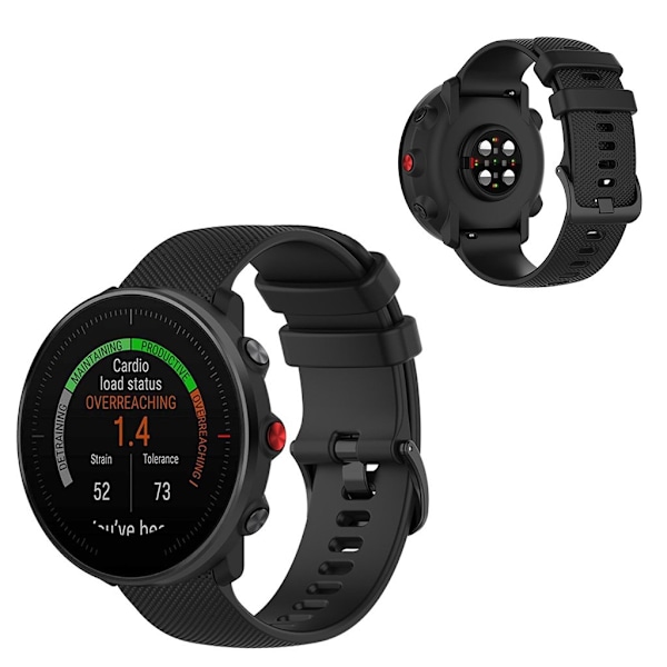 Polar Vantage M / Garmin Vivoactive 4 / Huawei Watch GT silikone Urrem - Sort Black