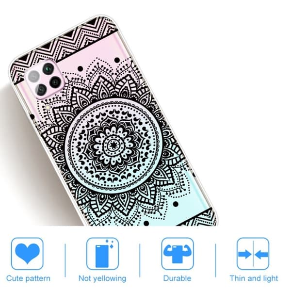 Deco Huawei P40 Lite / Huawei Nova 6 SE deksel - Mandalablomst Black