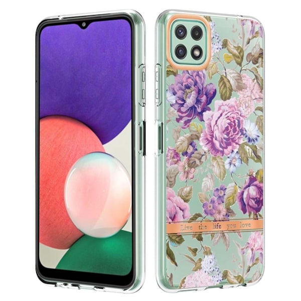 Supertunt och tåligt mjukfodral för Samsung Galaxy A22 5G - Lila Pion Lila
