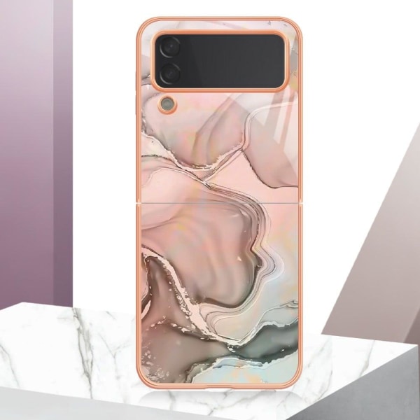 Marble Samsung Galaxy Z Flip4 Etui - Lyserød Pink