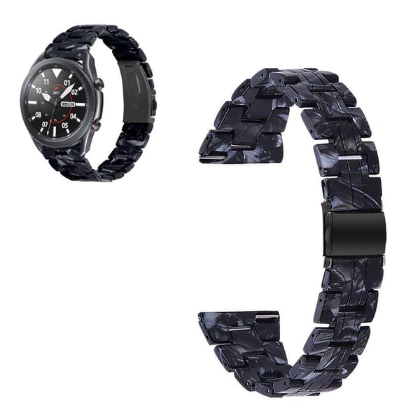 Samsung Galaxy Watch 3 (45mm) resin farverig rem - sort Mix Black