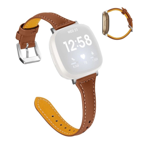 Fitbit Sense / Versa 3 ægte læder rem - brun Brown