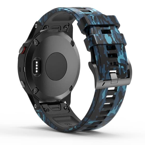 26 mm kamouflagemönstrat klockarmband i silikon för Garmin-klocka - Kamouflage Blå Blå