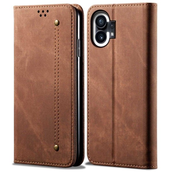 Jeans Nothing Phone (1) Flip Etui - Kaffe Brown