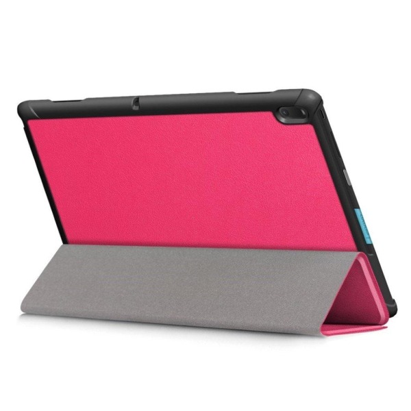 Lenovo Tab E10 stødabsorberende læder flip etui - Rosa Pink