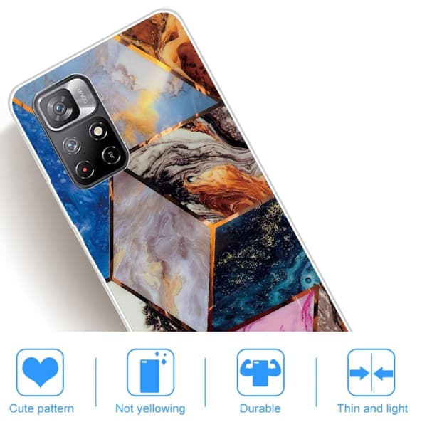 Marmormotiv Xiaomi Redmi Note 11T 5G skal - Levande Marmor Diamant multifärg