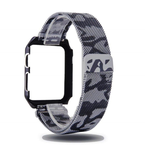 Apple Watch 42mm milanese rostfritt stål armband med skyddsram - Kamoflage Grå multifärg