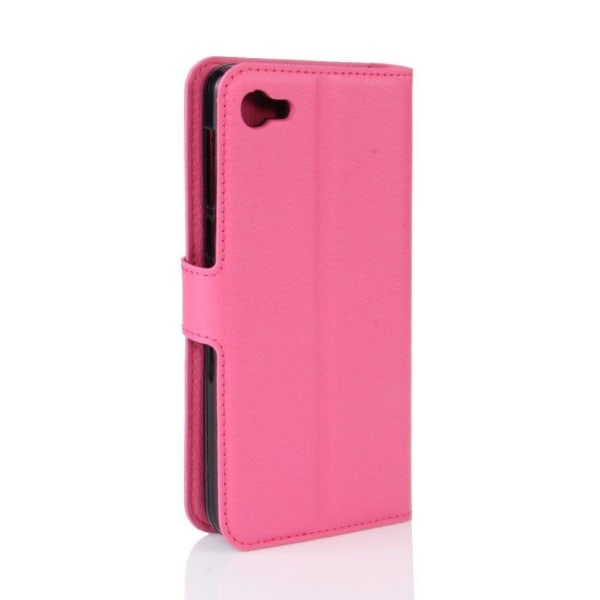 Alcatel A5 litsipintainen nahkakotelo - Rose Pink