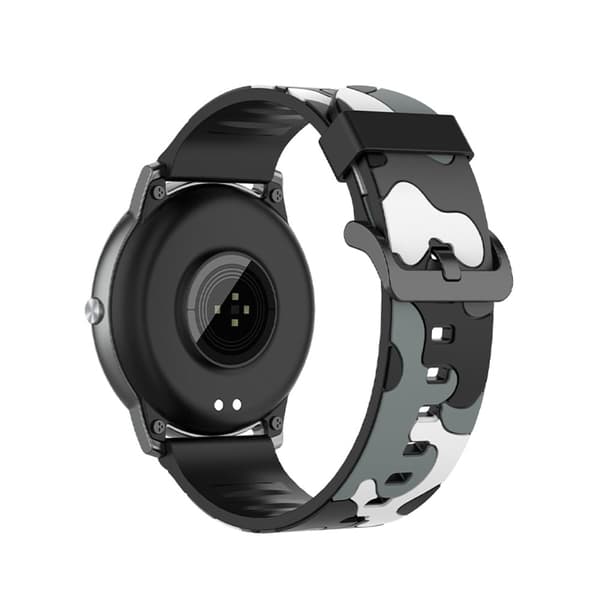 Haylou Solar LS05 kamouflagemönstrat klockarmband i silikon - Kamouflagegrått Silvergrå