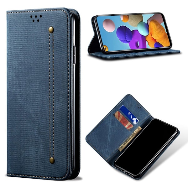 Jeans Samsung Galaxy A21s fodral - Blå Blå