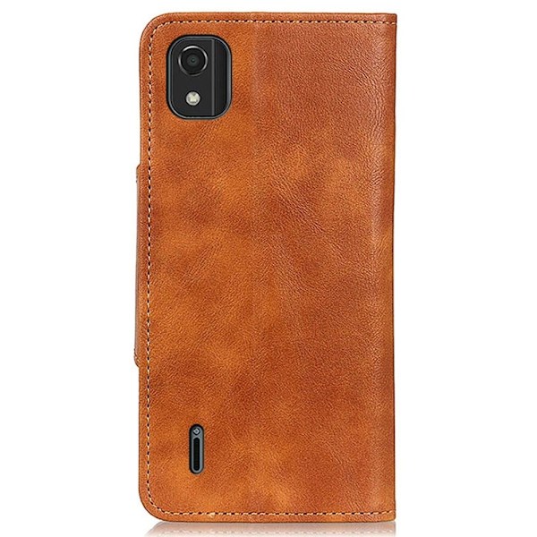 Alpha Nokia C2 2nd Edition læder flip etui - Brun Brown