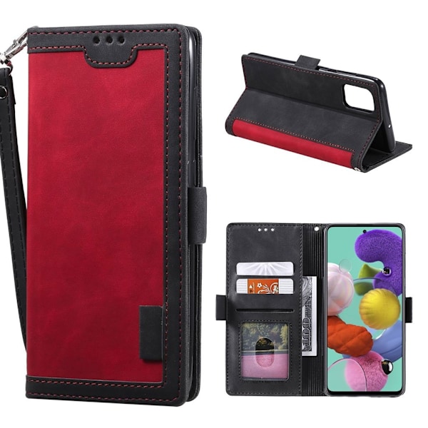 Suburbian läder Samsung Galaxy A51 fodral - Röd Röd
