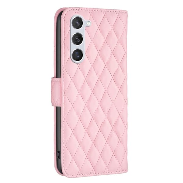Rhombus mat Samsung Galaxy S23 flip etui - Pink Pink