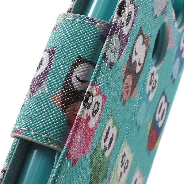 Holberg læder-etui til LG G5 med indbygget holder og kortholder - Mange ugler Multicolor