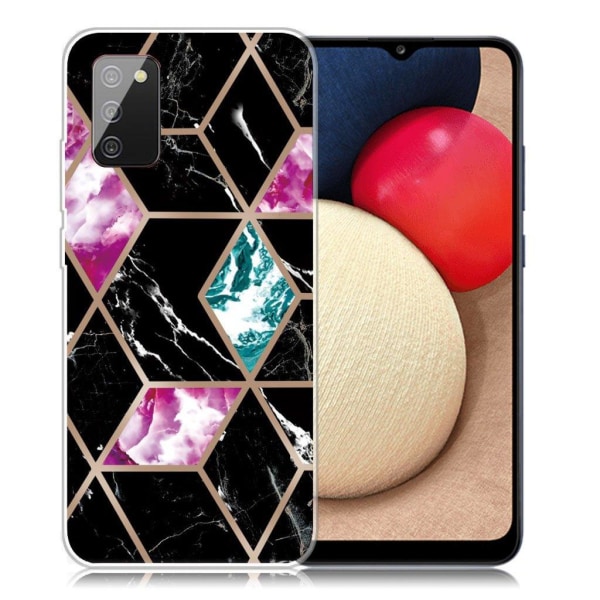 Marble Samsung Galaxy A02s Etui - Tile of Black / Cyan / Rose Multicolor