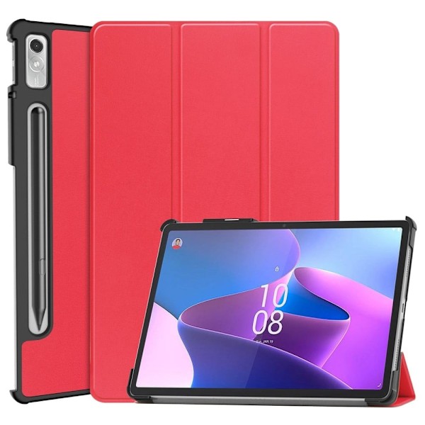 Tri-fold læderstativ-etui til Lenovo Tab P11 Pro (2. generation) - Rød Red