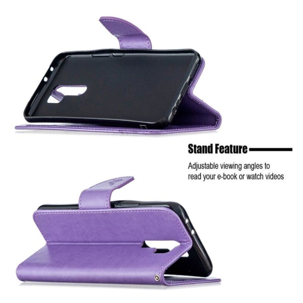 Butterfly Xiaomi Redmi 9 Flip etui - Lilla Purple