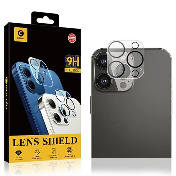 MOCOLO iPhone 13 Pro kameralinsskydd av härdat glas med silkestryck Transparent