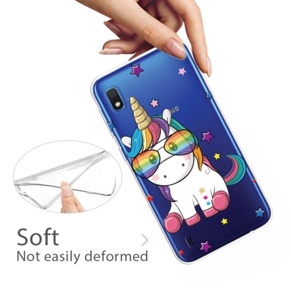 Deco Samsung Galaxy A10 cover - Enhjørning med Briller Multicolor