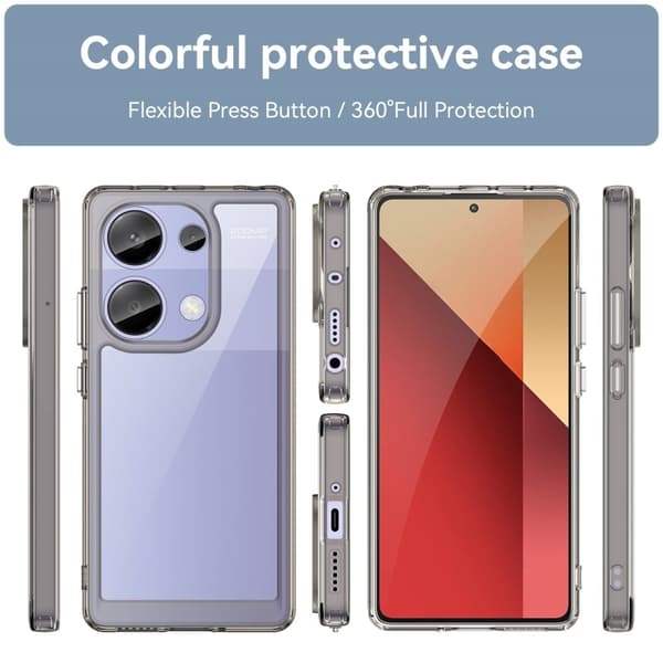 Xiaomi Redmi Note 13 Pro 4G / Xiaomi Poco M6 Pro smart telefonskal i akryl - Transparent Grå Silvergrå