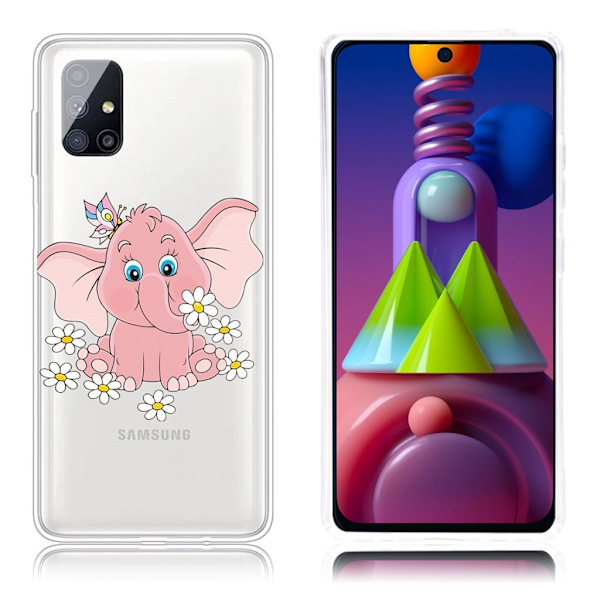 Deco Samsung Galaxy M51 Etui - Elefant Pink