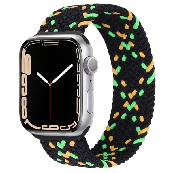 Apple Watch Series 8 (45mm) / Watch Ultra elastisk nylon-urrem - Sort / Gul / Grøn Størrelse: M Green