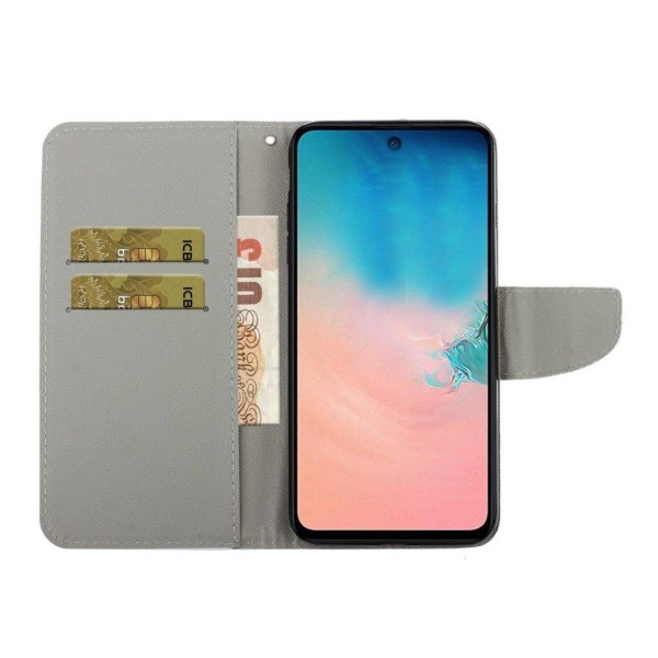 Wonderland Samsung Galaxy Note 20 Ultra Flip Etui - Kat og Bogst Silver grey