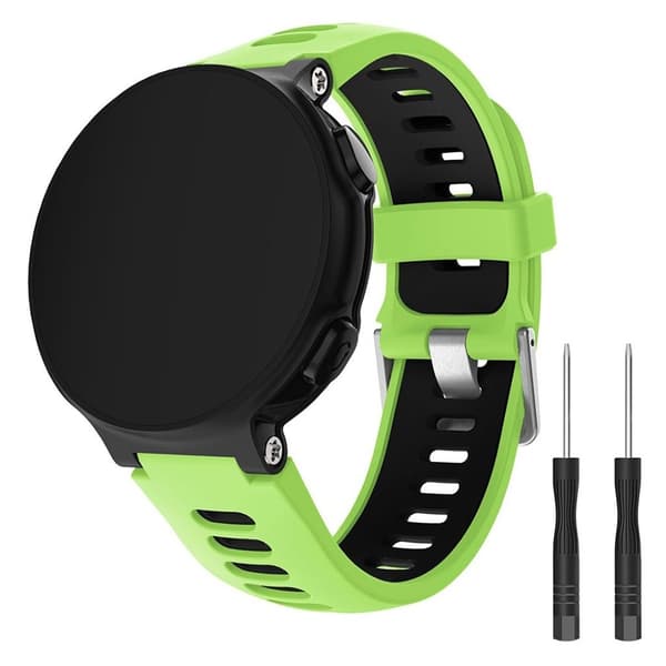 Garmin Forerunner 735XT / 220 / 230 / 235 / 620 / 630 silikoninen kellonauha - Vihreä / Musta Green