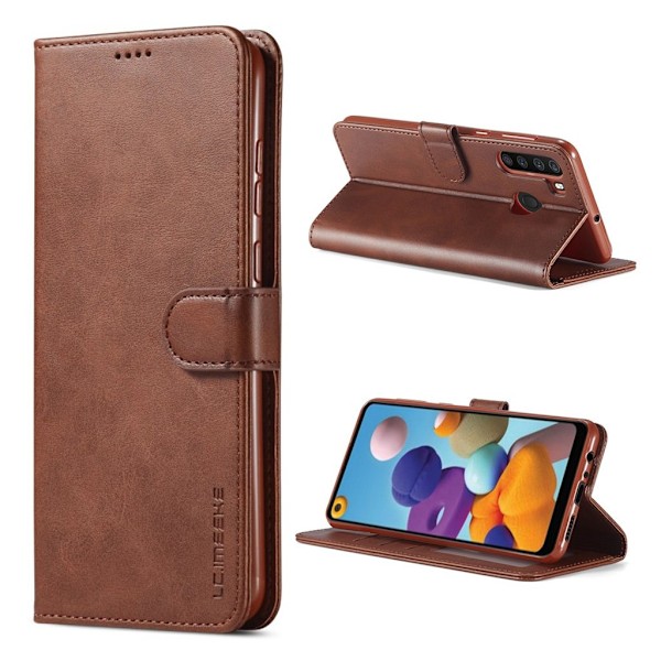 LC.Imeeke läder Samsung Galaxy A21 fodral - Brun Brun